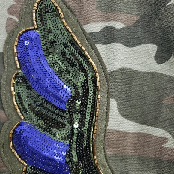 ZARA Camo Sequin Beaded Birds Jacket - Picture 14 of 16